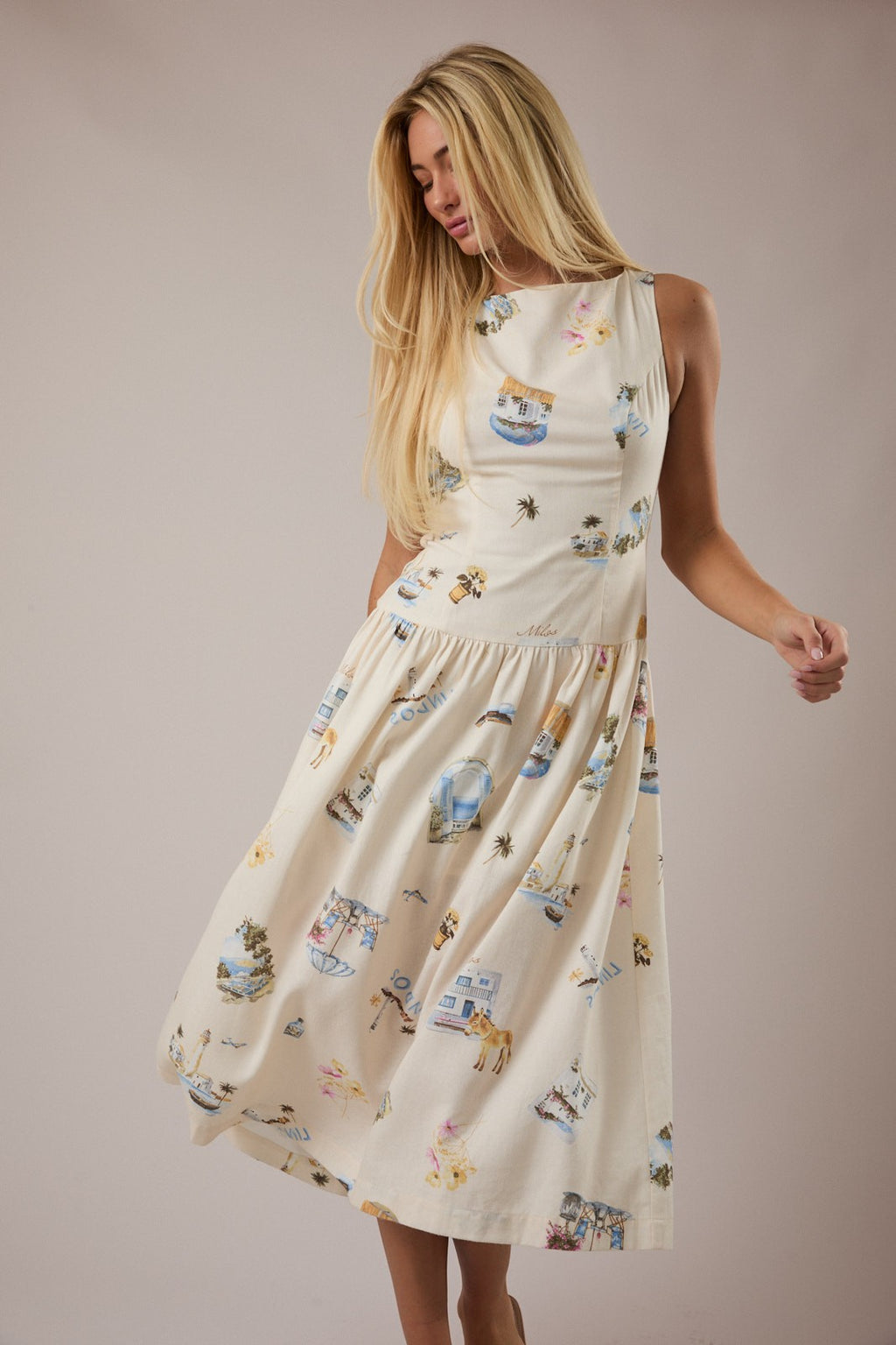 Cara Printed Midi Dress