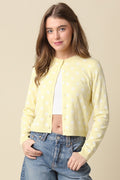 Callie Polka Dot Cropped Cardigan