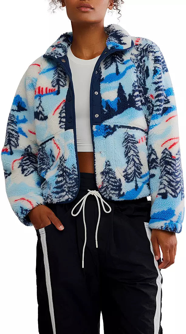 Hit the Slopes Printed Fleece Jacket