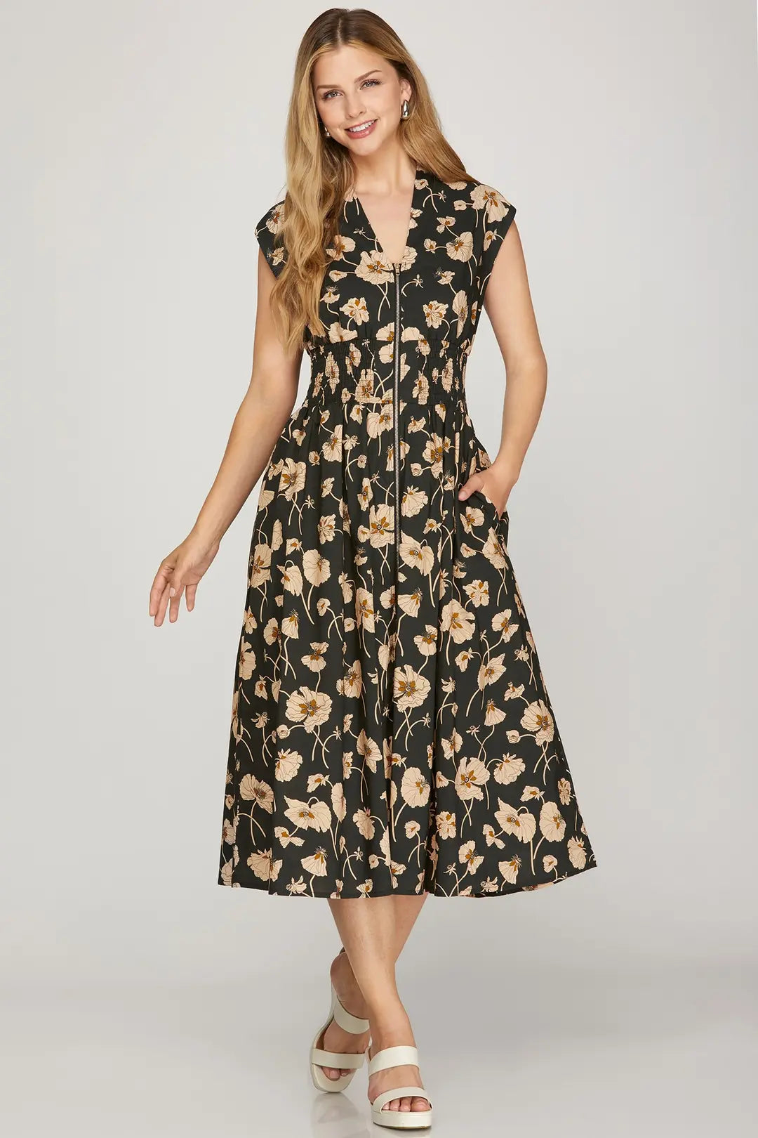 Harlow Floral Zip Up Dress