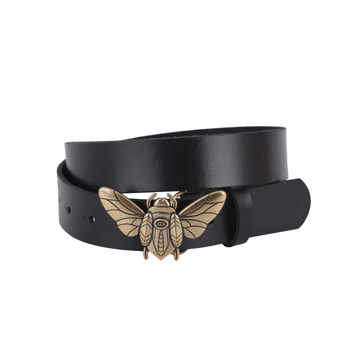 Bee Buckle Leather Belt