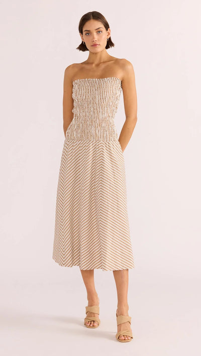 Artemis Shirred Midi Dress