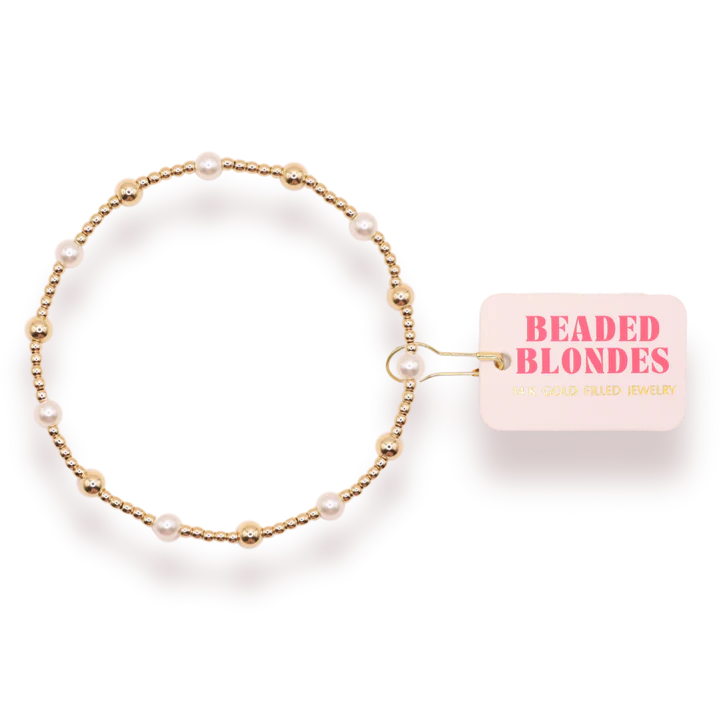 June Pearl + Gold Alternating Bracelet