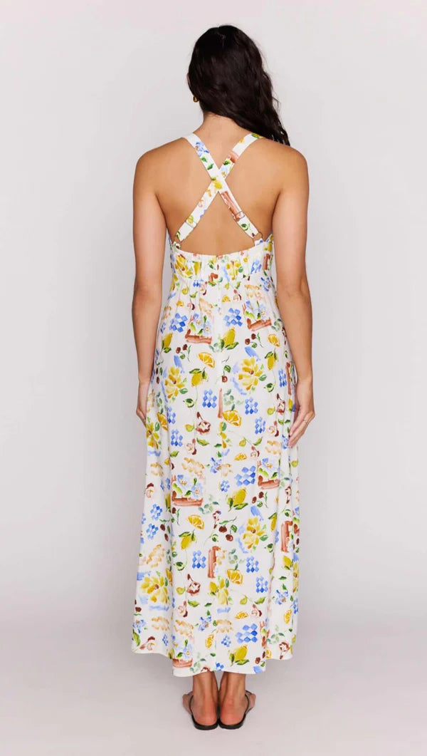 Riviera Cross Back Midi Dress