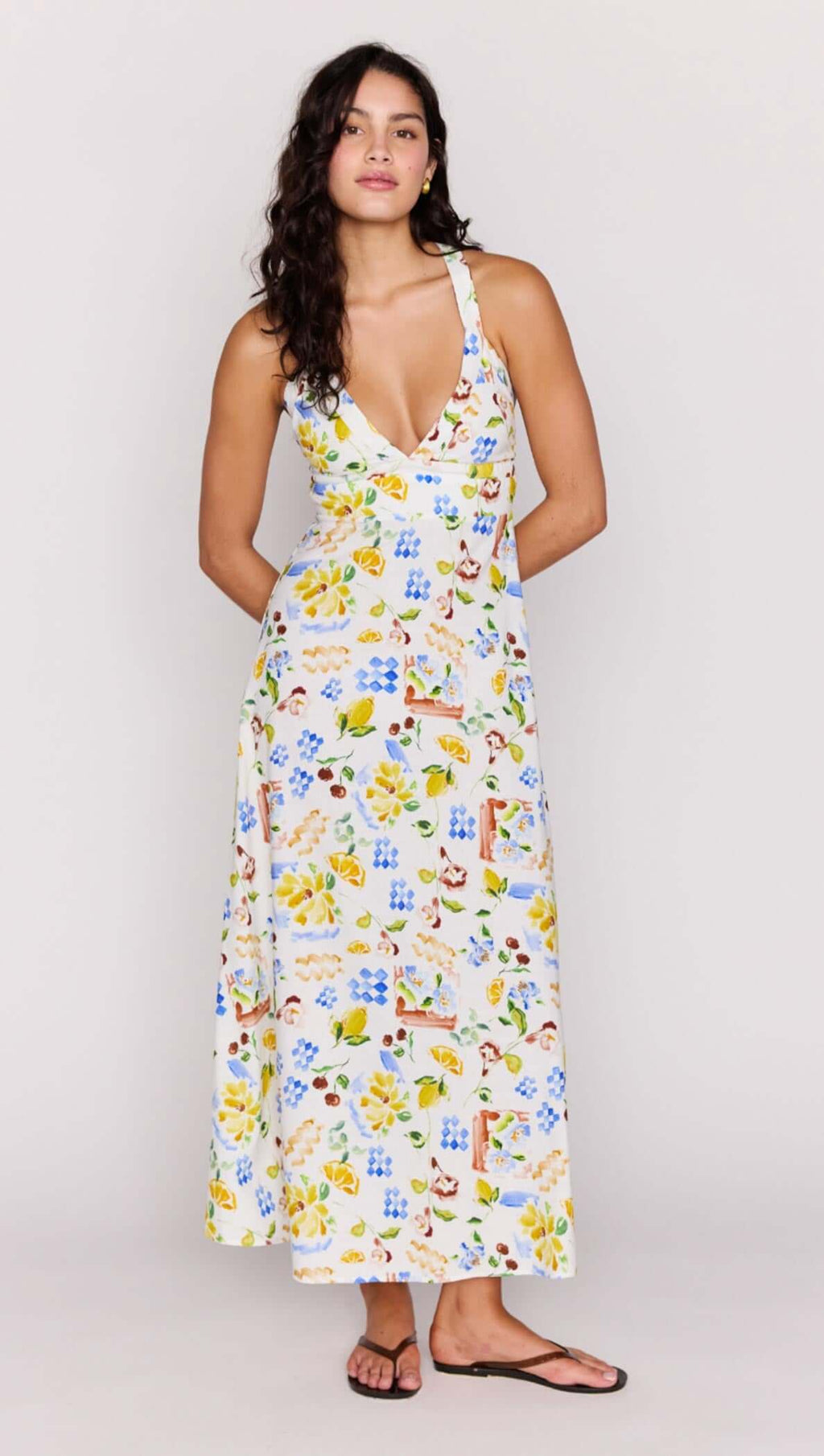 Riviera Cross Back Midi Dress