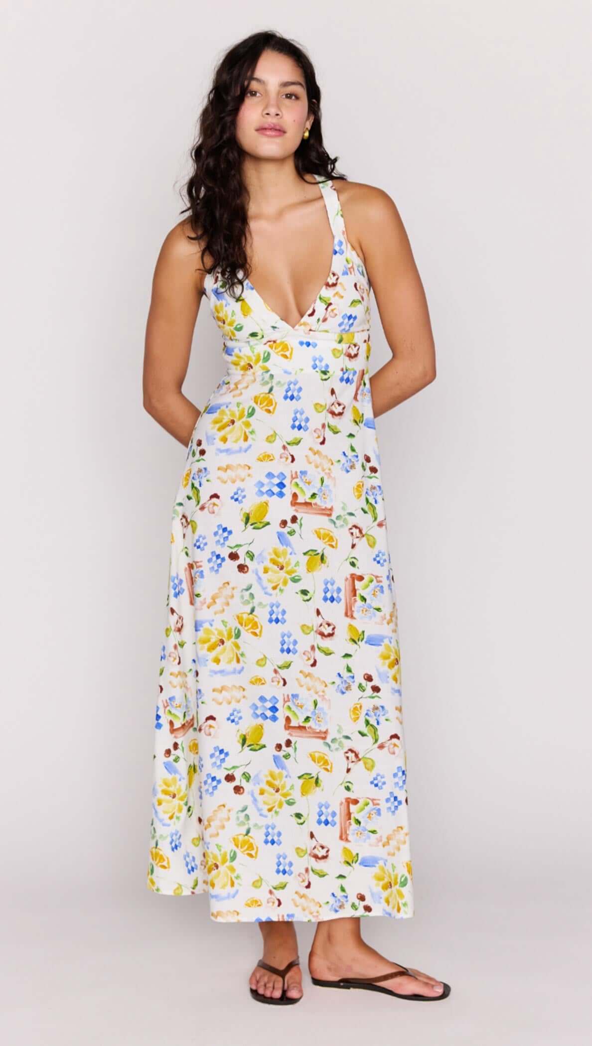 Riviera Cross Back Midi Dress