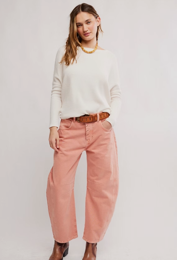 Good Luck Mid Rise Barrel Jean