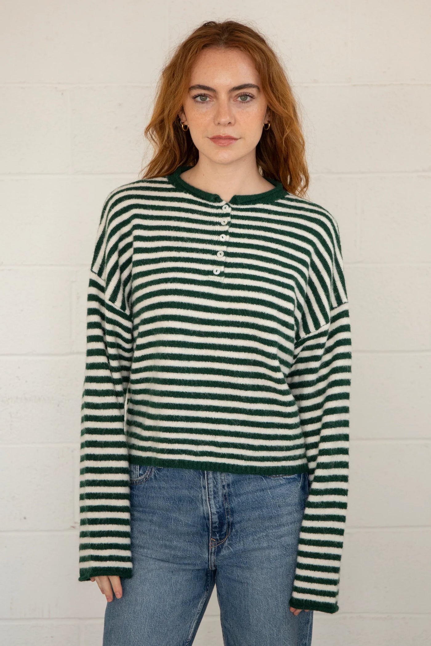 Stripe Me Lucky Henley Pullover