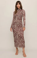 Sevilla Zebra Mesh Midi Dress