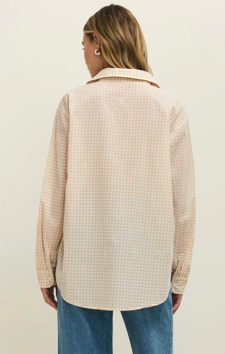 Seaport Gingham Button Up Top