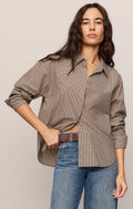On Duty Gingham Button Up Top