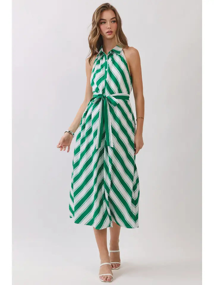 Mona Stripe Midi Dress