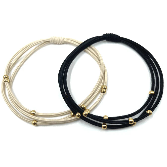 3mm Gold Water Pony Waterproof Bracelet Hair Bands