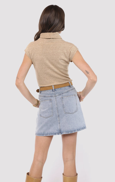 Open Up Turtleneck Knit Top