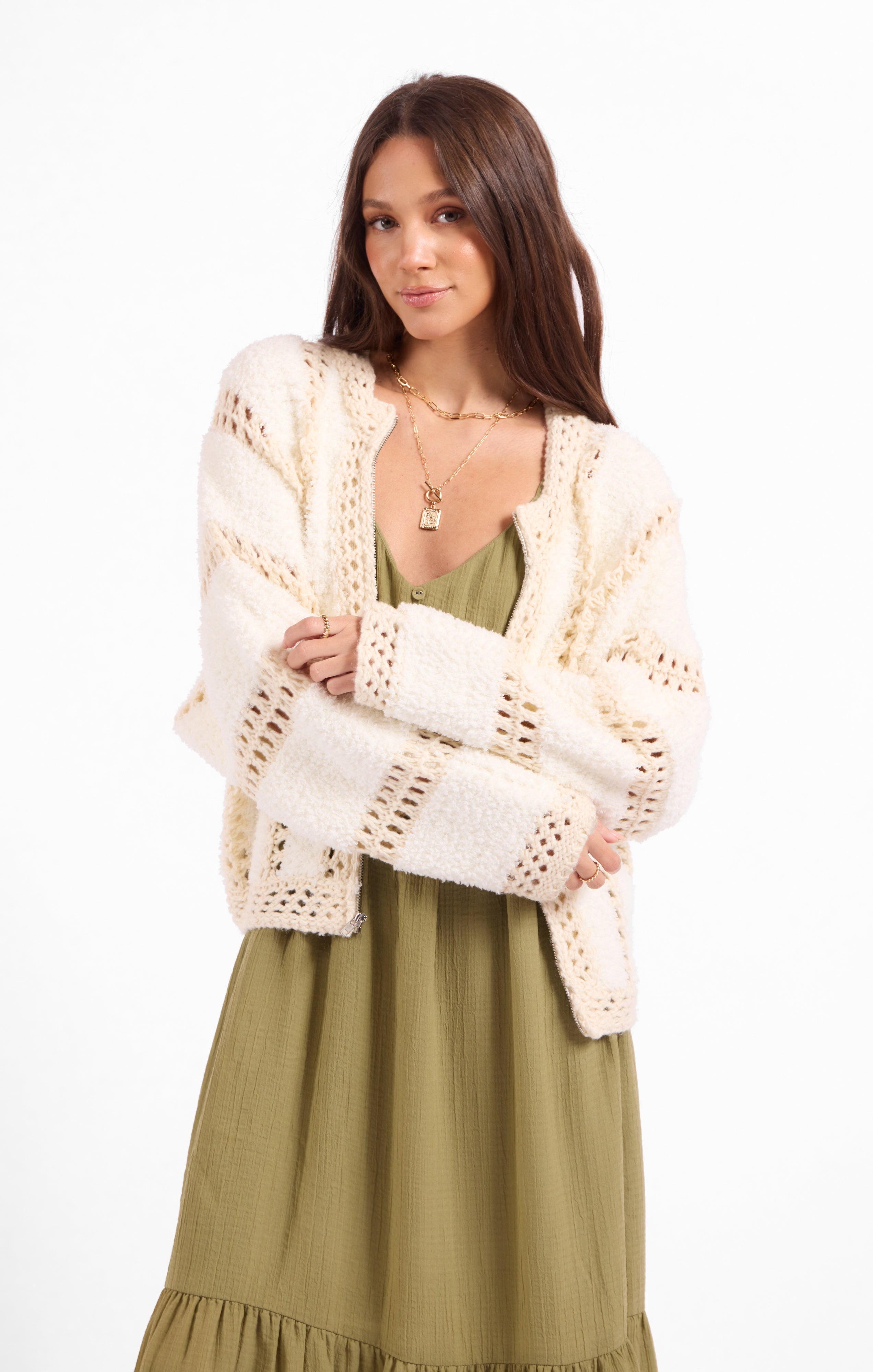 Fluffy Clouds Zip Sweater
