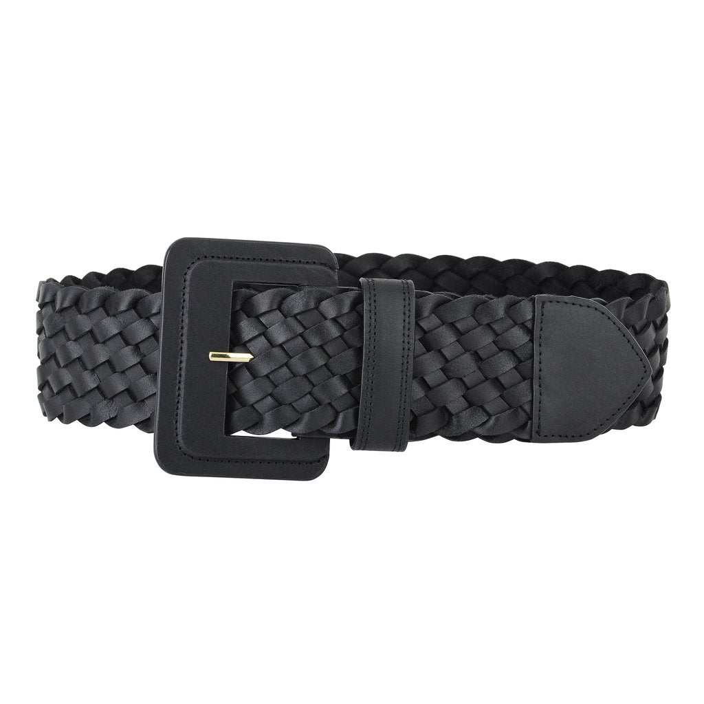 Wide Woven Leather Belt