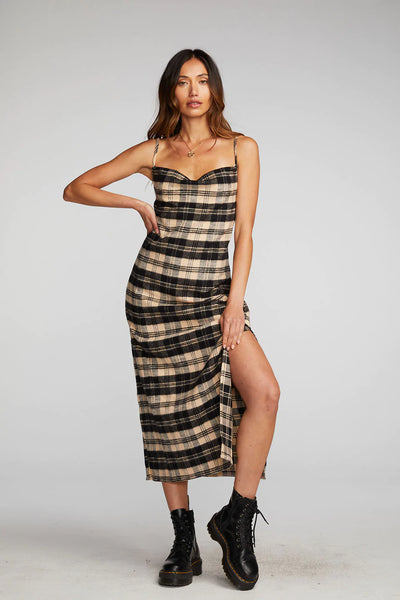 Flannel Midi Slip Dress
