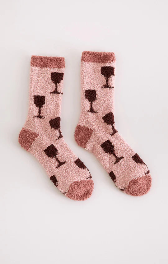 Wine Plush Socks