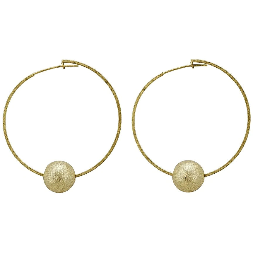 Cynthia Ball Hoop Earrings